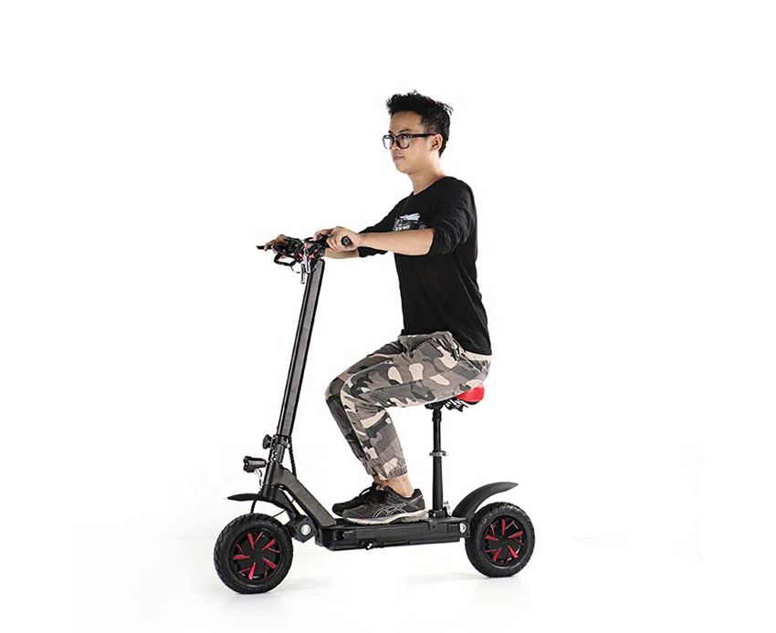 EcoRider E4-9 Dual Motor Electric Scooter Foldable Kick Scooter with Seat