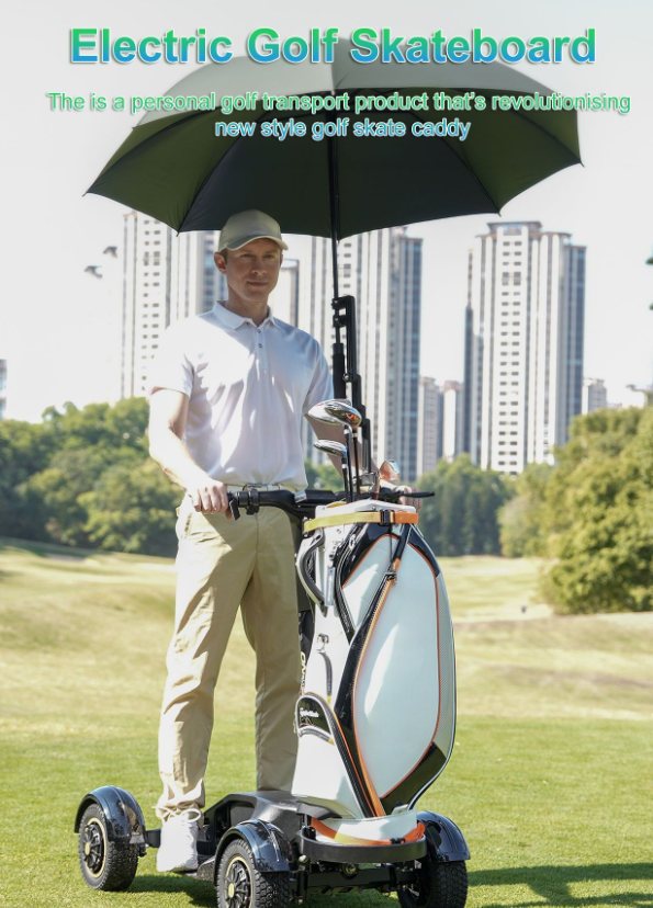 2026 New Version Portable Four Wheeler Aluminum Alloy Electric Golf Scooter Cart Skateboard