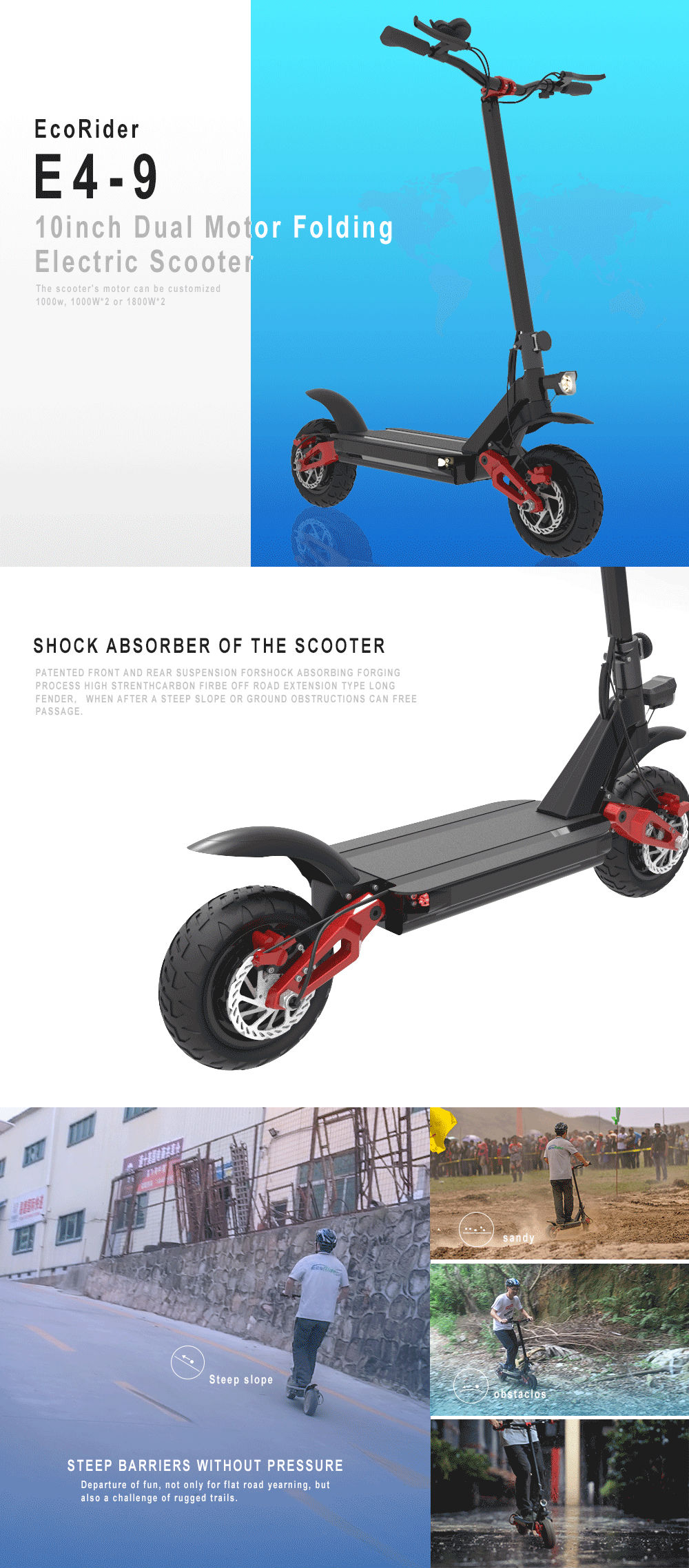 Ecorider E4-9 scooter électrique de gros de pièces et parties du corps, Accessoires  Scooter électrique - Chine Accessoires Scooter électrique et Scooter  électrique prix